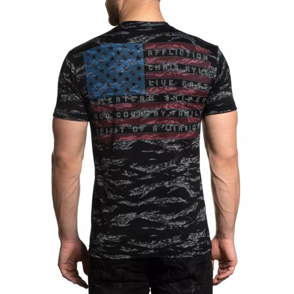 AFFLICTION Men's T-Shirt S/S CK BASILONE TMT TEE - Picture 4 of 10